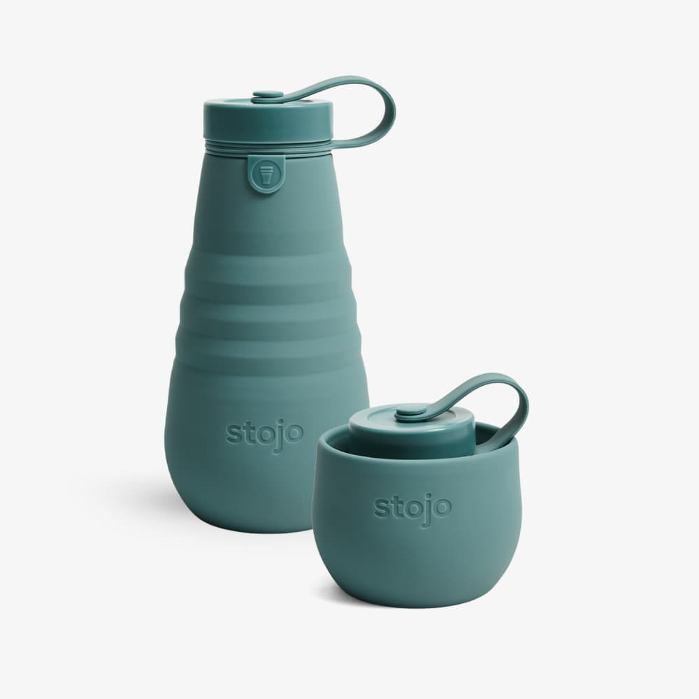 Collapsible Travel Water Bottle (Green) By Stojo