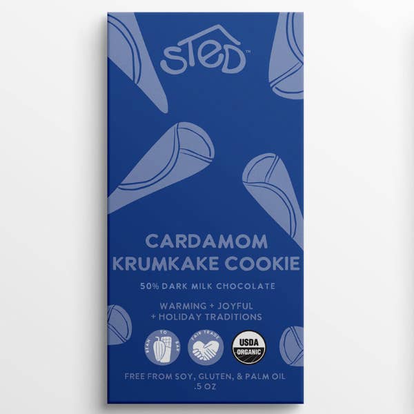 Mini Cardamom Krumkake Cookie Chocolate Bar