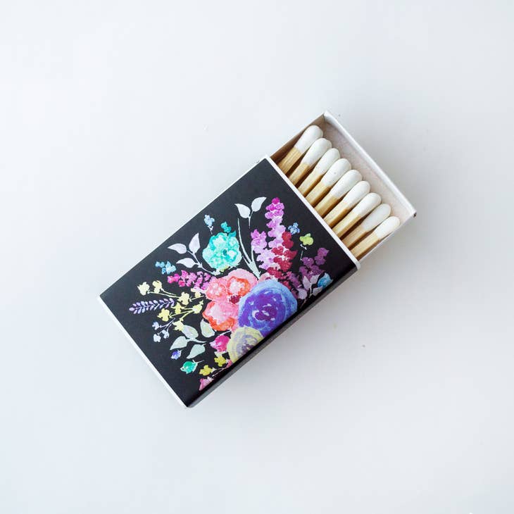 Metallic Floral Small Matchbox By GP Candle Co