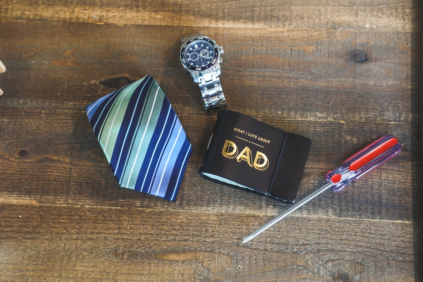 What I Love About Dad" Mini Black Leather Journal