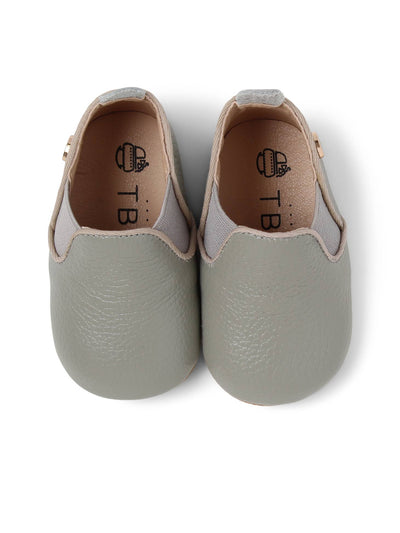 Grey Leather Baby Moccasin