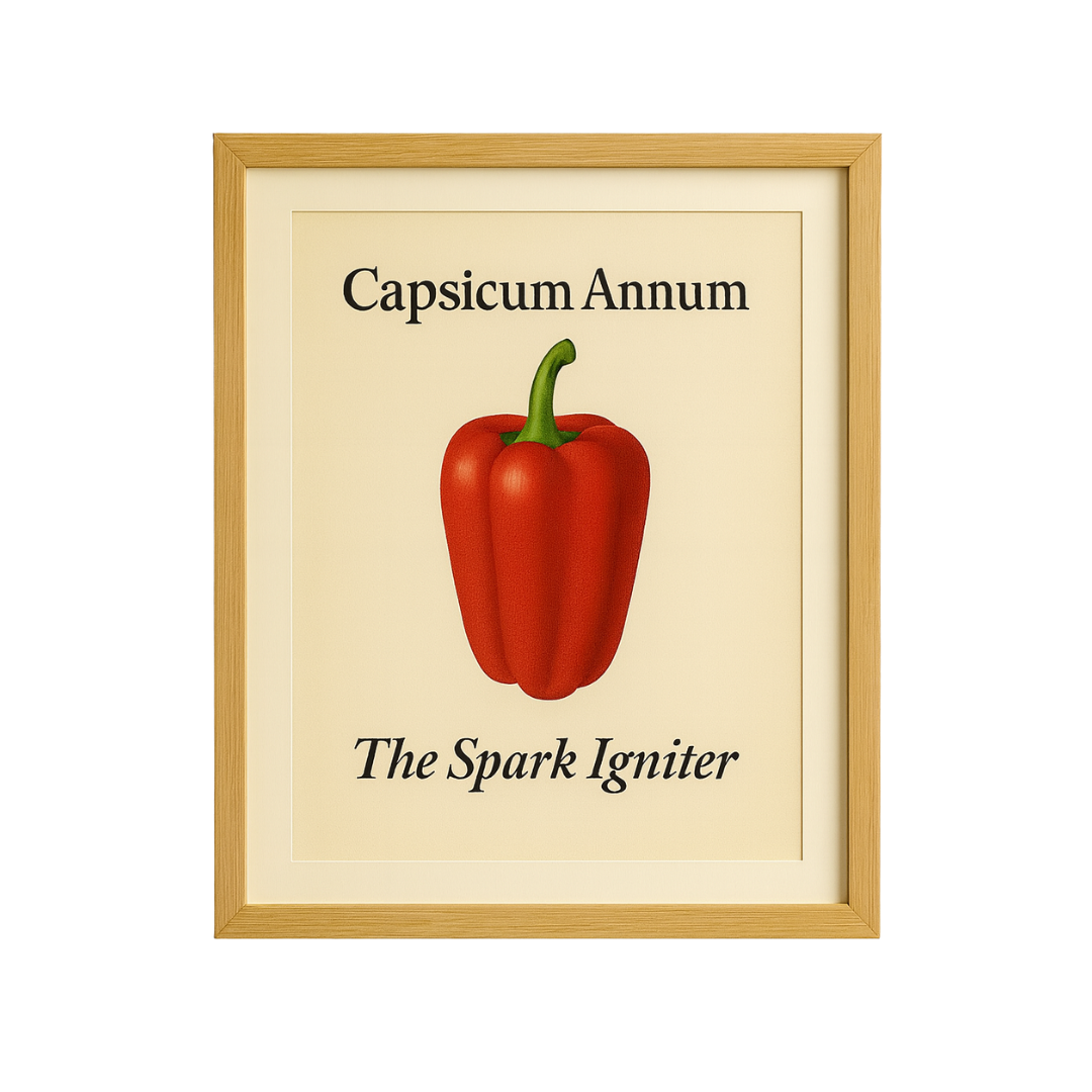 Pepper – The Spark Igniter | Vintage Botanical Wall Art Print | Kitchen & Office Inspiration | Olive Digital Prints