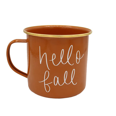 Hello Fall Burnt Orange Coffee Mug