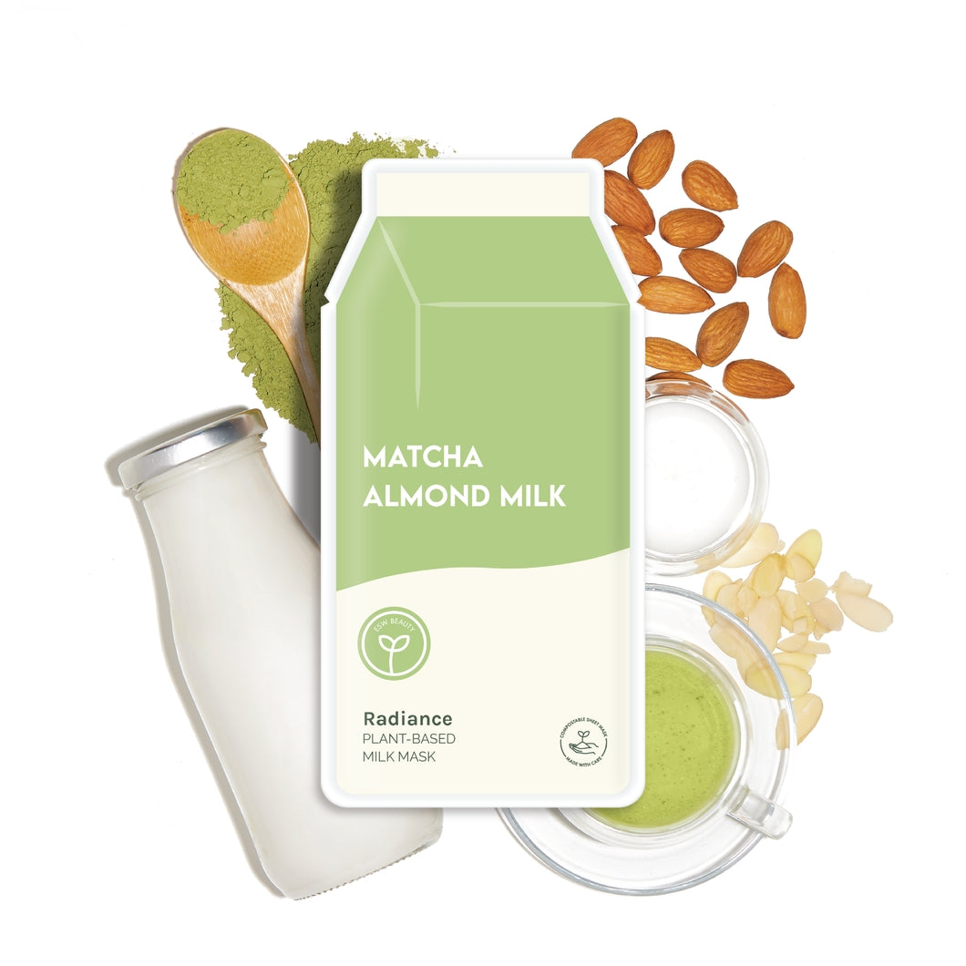 Matcha Almond Milk Radiance Plant-Based Milk Sheet Mask by ESW Beauty