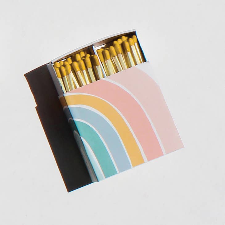 Rainbow Large Square Matchbox By GP Candle Co