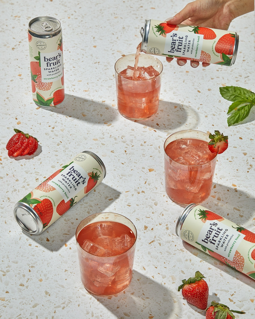 Strawberry Basil Probiotic Sparkling Water