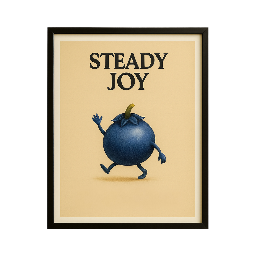 Blueberry Digital Wall Art • “Steady Joy” Modern Printable – Instant Download