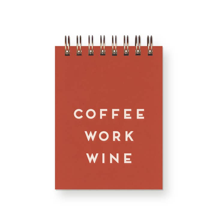 Coffee Work Wine Mini Jotter Notebook By Ruff House Print Shop