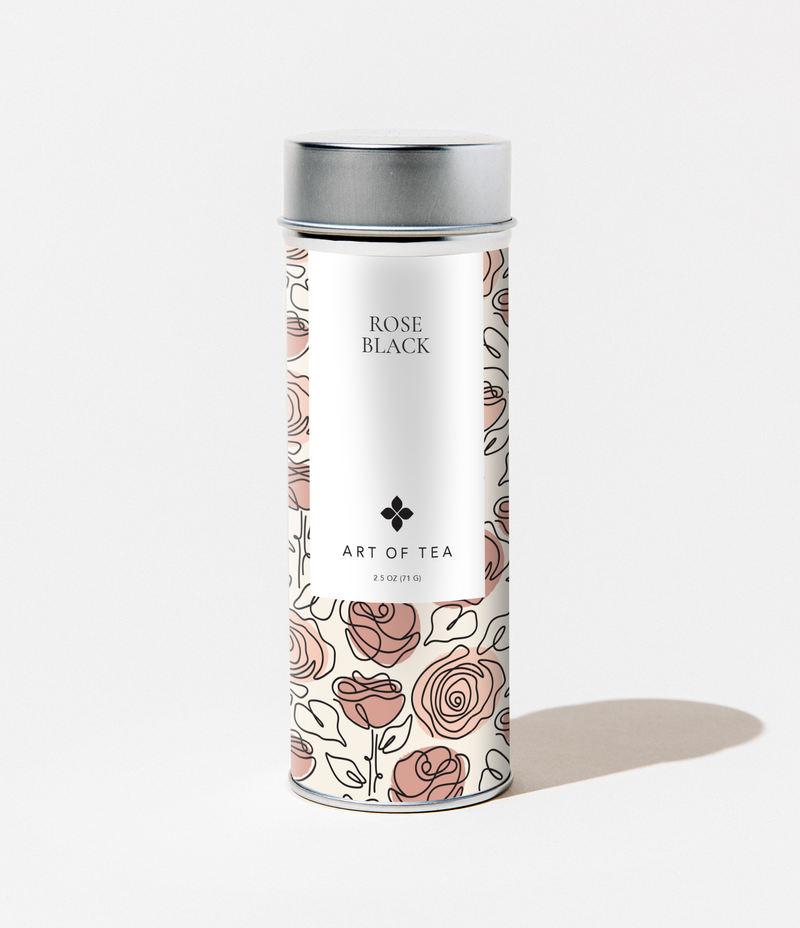 Rose Black Tall Canisters By Art or Tea