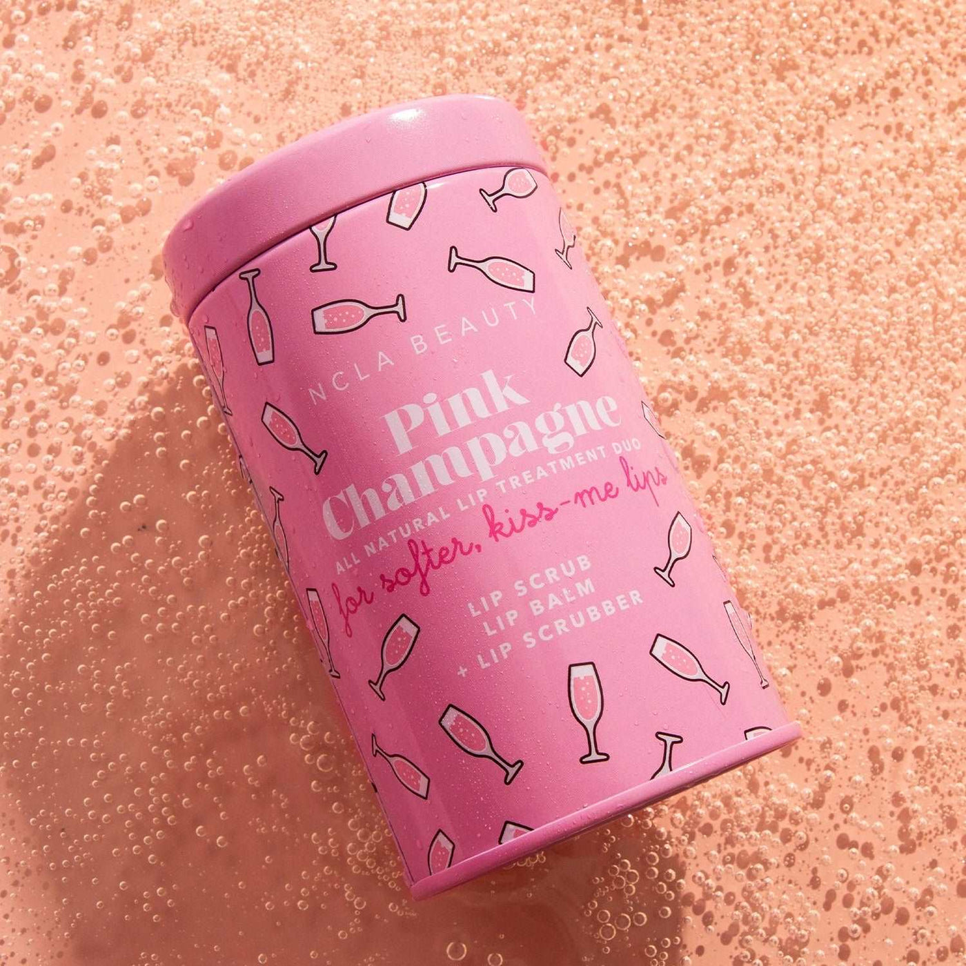 Pink Champagne Lip Care Set + Lip Scrubber By NCLA Beauty
