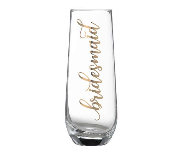 Gold "Bridesmaid" Stemless Champagne Glass by Lillian Rose