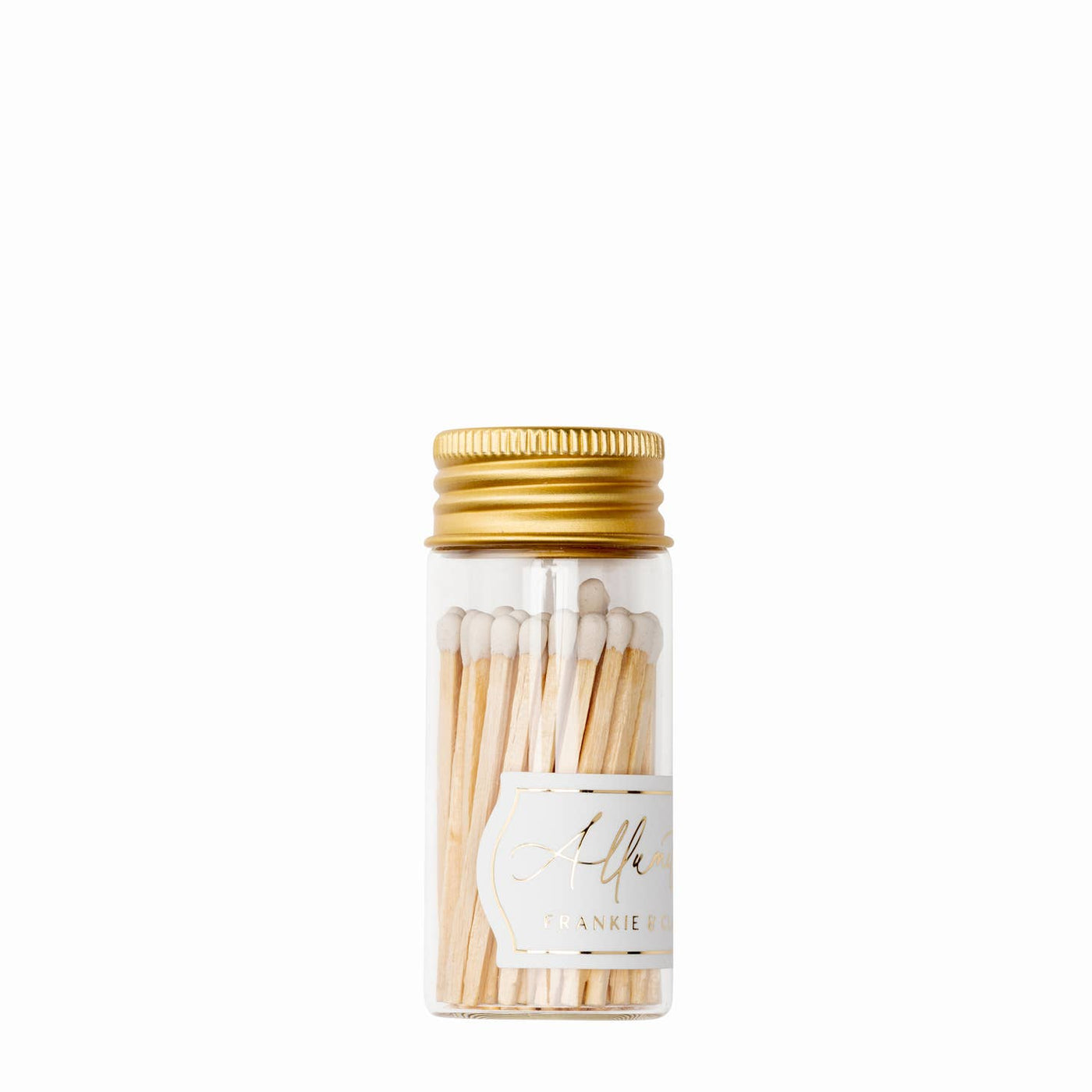 Glass Allumette Match Jar: White Matches By Frankie and Claude