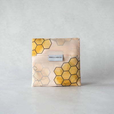 Reusable Shopping Tote Bag (Honeybees + Comb)