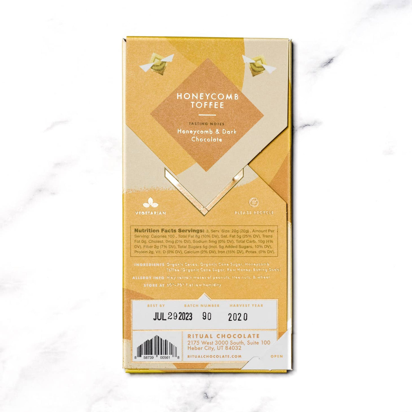 Honeycomb Toffee, 75% Cacao by Ritual Chocolate