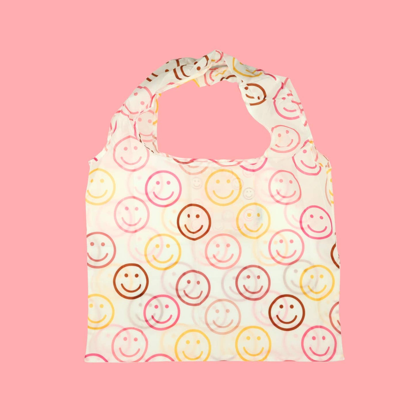 Reusable Nylon Tote Bag (Smily Face)