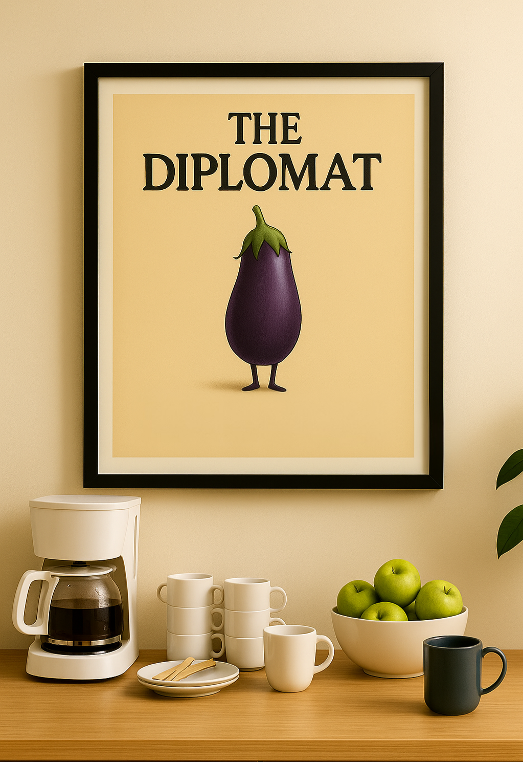 Eggplant Digital Wall Art • “The Diplomat / Il Mediatore” Modern Printable – Instant Download