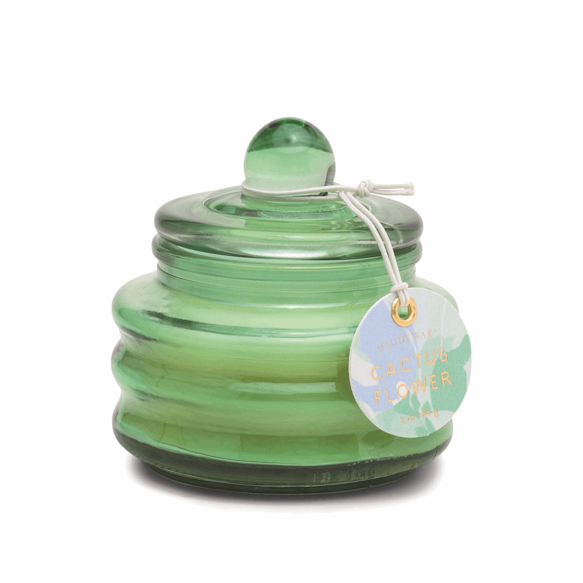 BEAM MINT GREEN GLASS WITH LID - CACTUS FLOWER