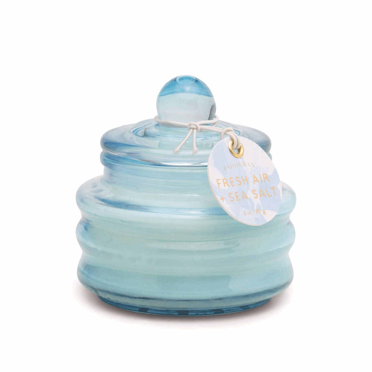 BEAM SKY BLUE GLASS WITH LID - FRESH AIR + SEA SALT