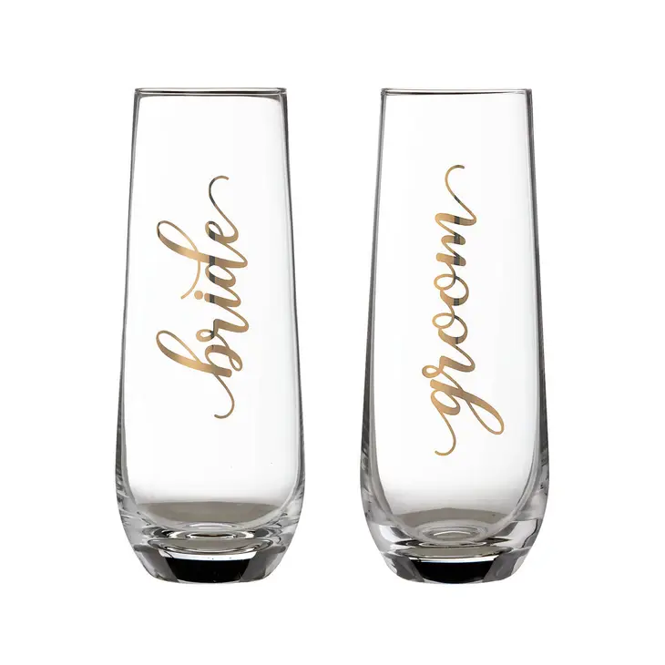 Bride & Groom Champagne Glass Set