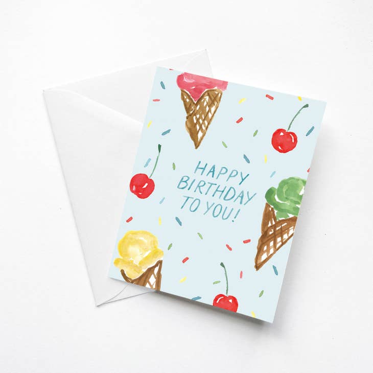 Ice Cream Happy Birthday Card by BrodieBee