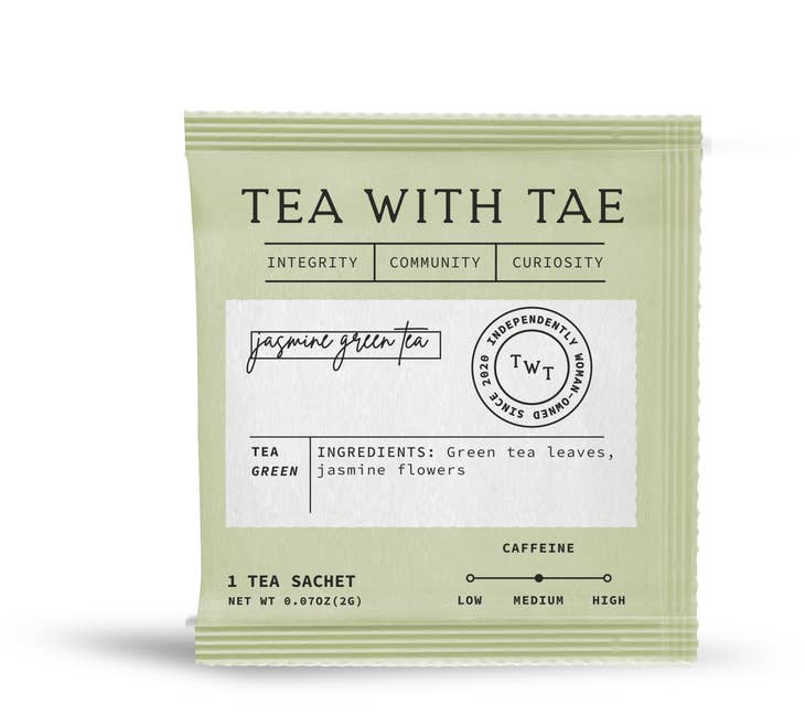 Individually Wrapped Sachets Jasmine Green Tea By Tea with Tae,