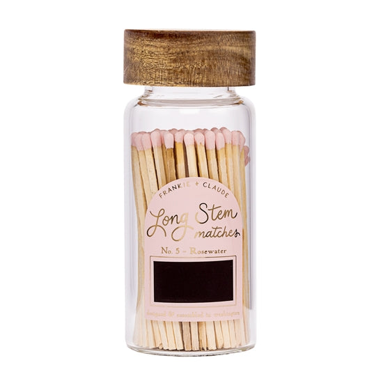 Blush Pink Long Stem Match Jar By FRANKIE & CLAUDE