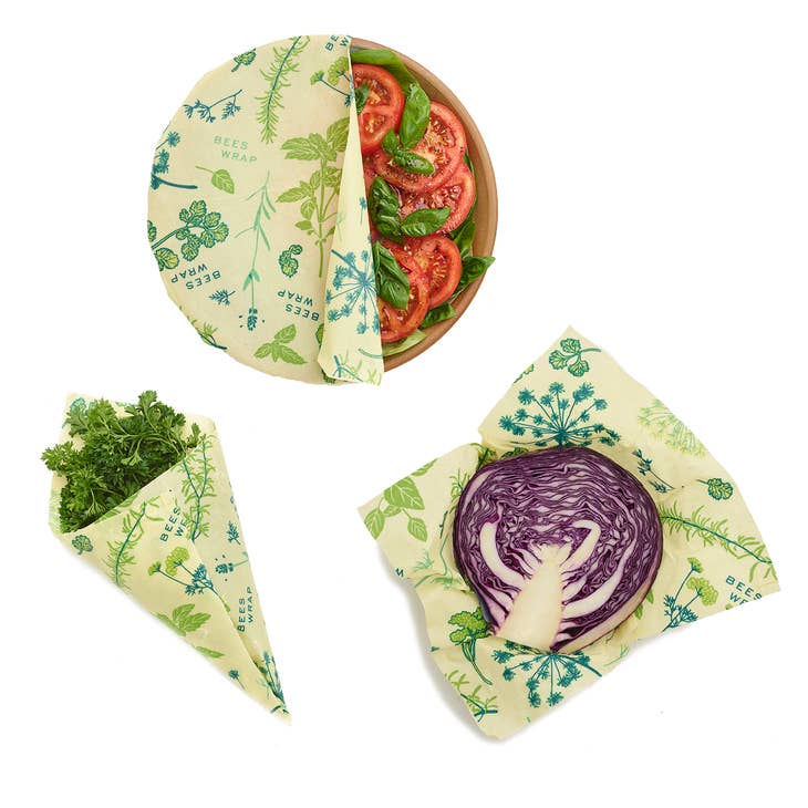 3 Pack-Plant Based- Herb Garden Print- by Bee's Wrap
