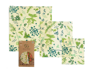 3 Pack-Plant Based- Herb Garden Print- by Bee's Wrap