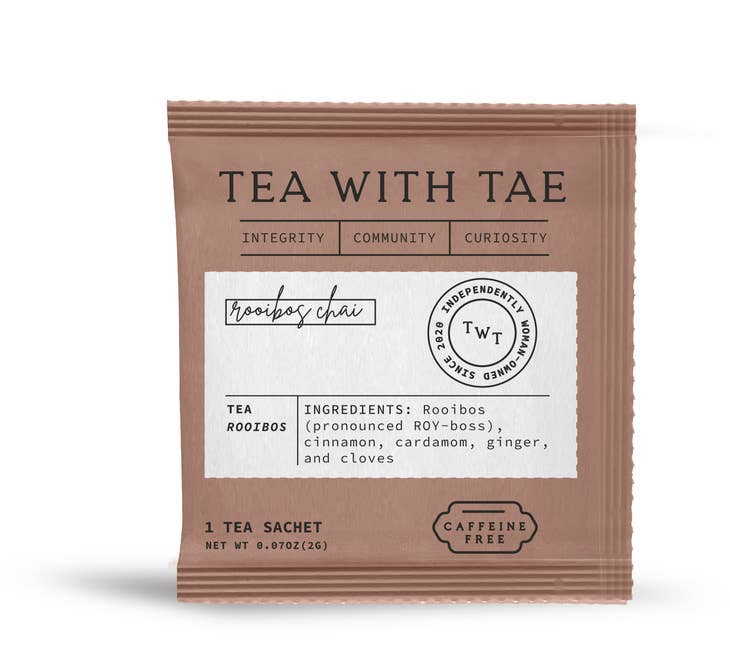 Individually Wrapped Sachets Rooibos Chai By Tea with Tae,