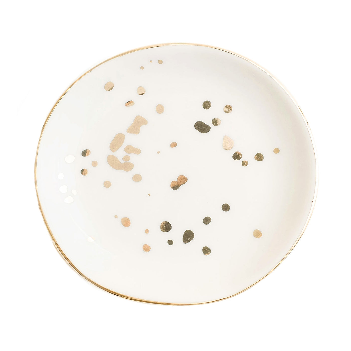 White Gold Speckled Jewelry Dish By SWEET WATER DECOR