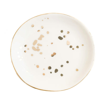 White Gold Speckled Jewelry Dish By SWEET WATER DECOR