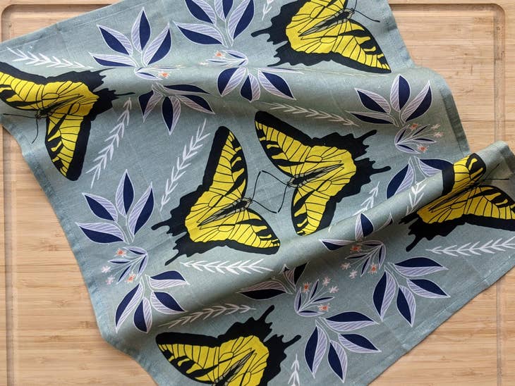 Swallowtail Butterfly Tea Towel by Jen Fox Studio
