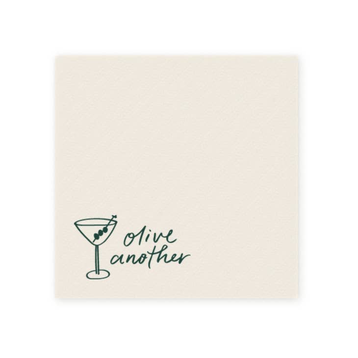Olive Another Martini Cocktail Napkin by BrodieBee