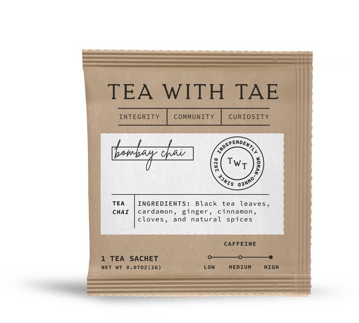 Individually Wrapped Sachets Bombay Chai By Tea with Tae,
