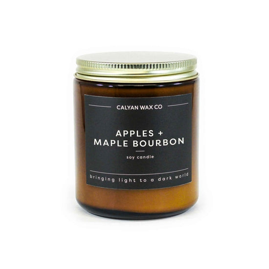 Apples + Maple Bourbon Amber Jar Soy Candle By Calyan Wax Co.
