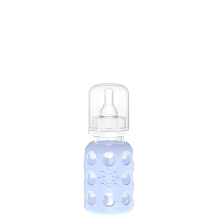Glass Baby Bottle w/Stage 1 Nipple, Stopper, and Cap  Blanket
