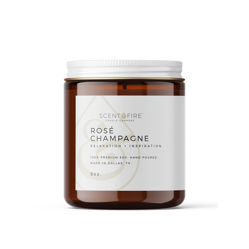Rose Champagne Scented Candle by SCENT & FIRE
