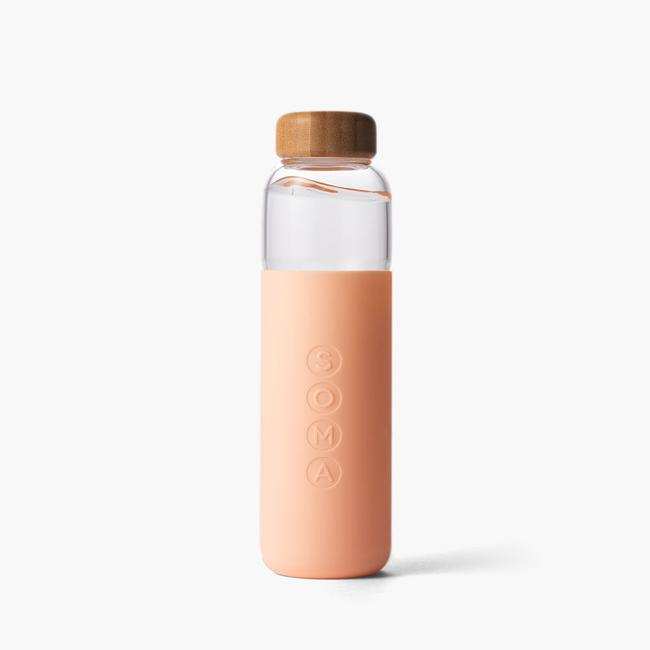Soma Glass Water Bottle in Blush