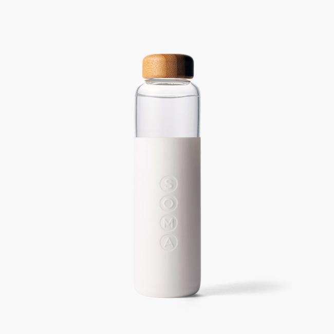 Soma Glass Water Bottle in White