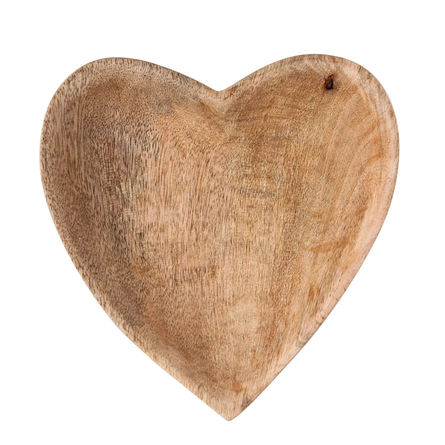 Mango Wood Heart Bowl By Bloomingville