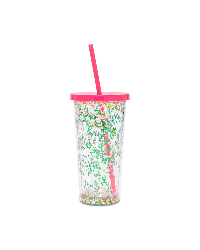 GLITTER BOMB SIP SIP TUMBLER WITH STRAW - FLOWER BOMB By Ban.do