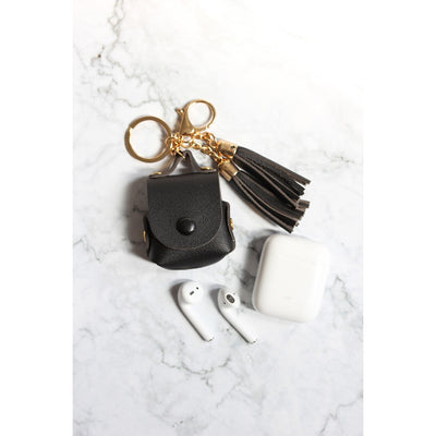 Vegan Black Leather Airpods Case By ESSELLE