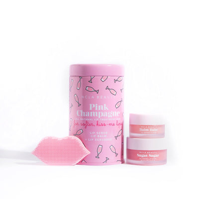 Pink Champagne Lip Care Set + Lip Scrubber By NCLA Beauty