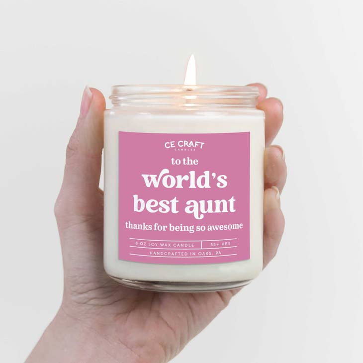 World's Best Aunt Candle by CE Craft Co