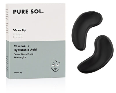 Wake Up Hydrogel Eye Patch Charcoal + Hyaluronic Acid By PURE SOL.